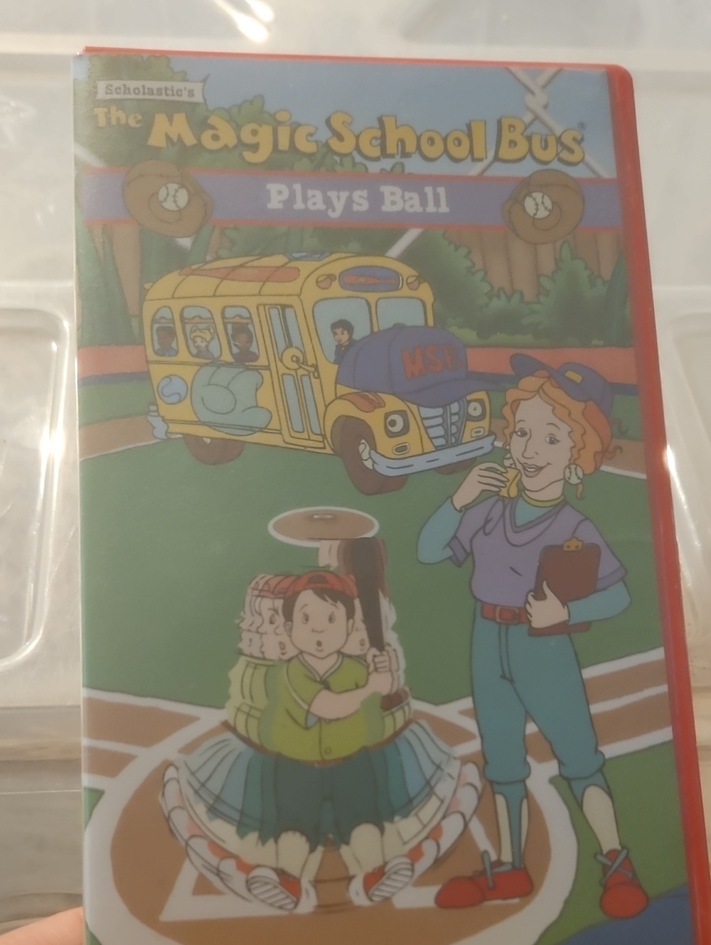 Scholastic The Magic School Bus Plays Ball Vhs Case - Red & Yellow Artwork V77
